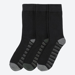 Herren-Socken mit Streifendesign, 3er-Pack ,White