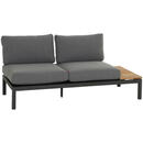 Bild 1 von Siena Garden Loungesofa, Anthrazit, Teak, Holz, Metall, Teakholz, 2-Sitzer, Füllung: Schaumstoff, einzeln stellbar, 175x70x84 cm, FSC 100%, wetterbeständig, Ablage, Loungemöbel, Gartensofas