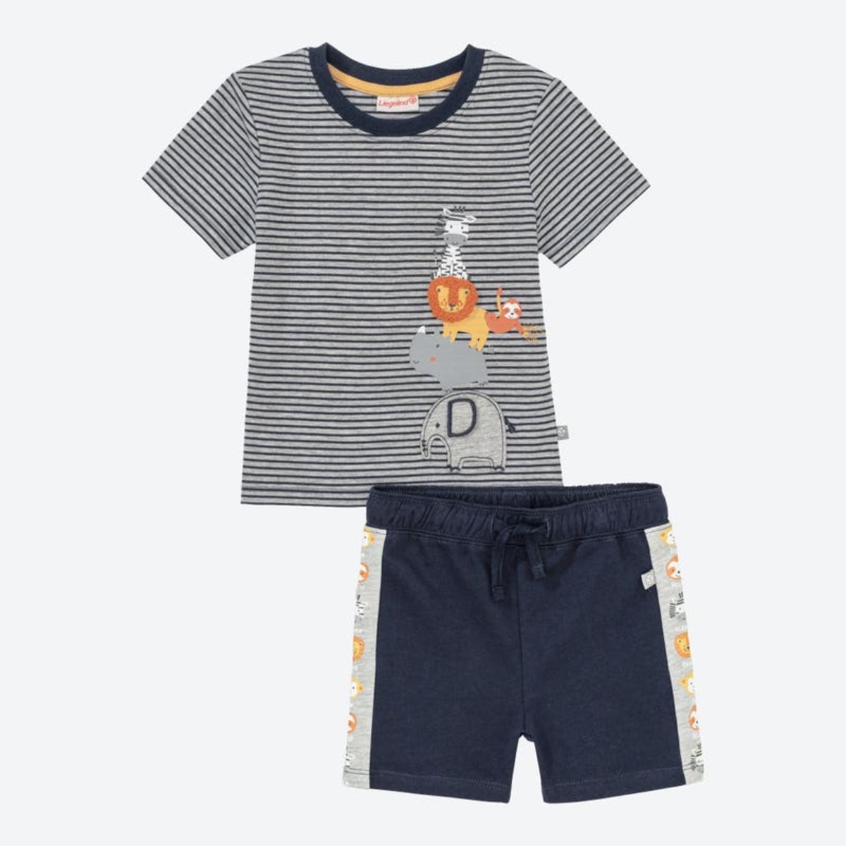 Bild 1 von Baby-Jungen-Set mit Tier-Applikationen, 2-teilig ,Dark-blue