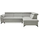 Bild 1 von Stylife Ecksofa Prag, Grau, Textil, 5-Sitzer, Ottomane rechts, L-Form, 260x203 cm, Bettkasten erhältlich, Stoffauswahl, seitenverkehrt Bettfunktion Hocker erhältlich, Wohnzimmer, Sofas & Couches, W