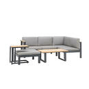 Bild 1 von Amatio Loungegarnitur, Anthrazit, Grau, Teak, Holz, Metall, Textil, 5-teilig, Teakholz, massiv, Füllung: Schaumstoff,Polyester, L-Form, 224x147 cm, Loungemöbel, Loungemöbel-Sets