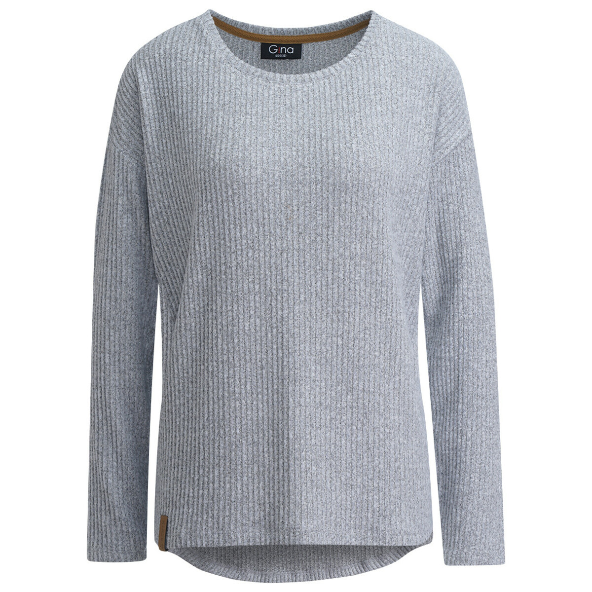 Bild 1 von Damen Langarmshirt mit Rippstruktur HELLGRAU