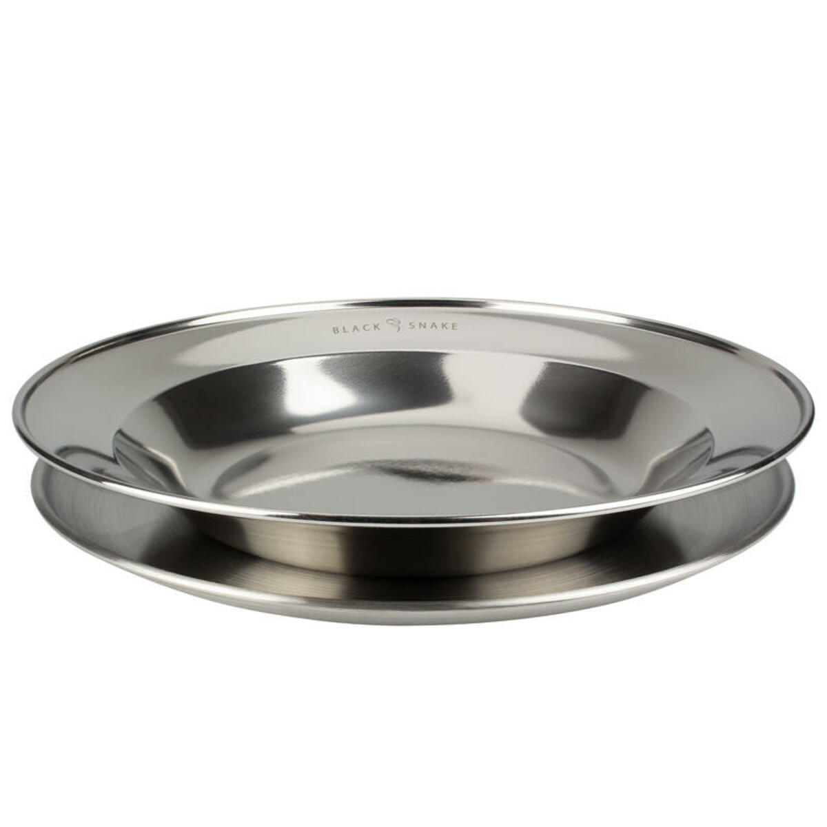 Bild 1 von BLACK SNAKE Camping-Teller flach & tief | ca. 23 cm Durchmesser | Edelstahl | je 1 Teller