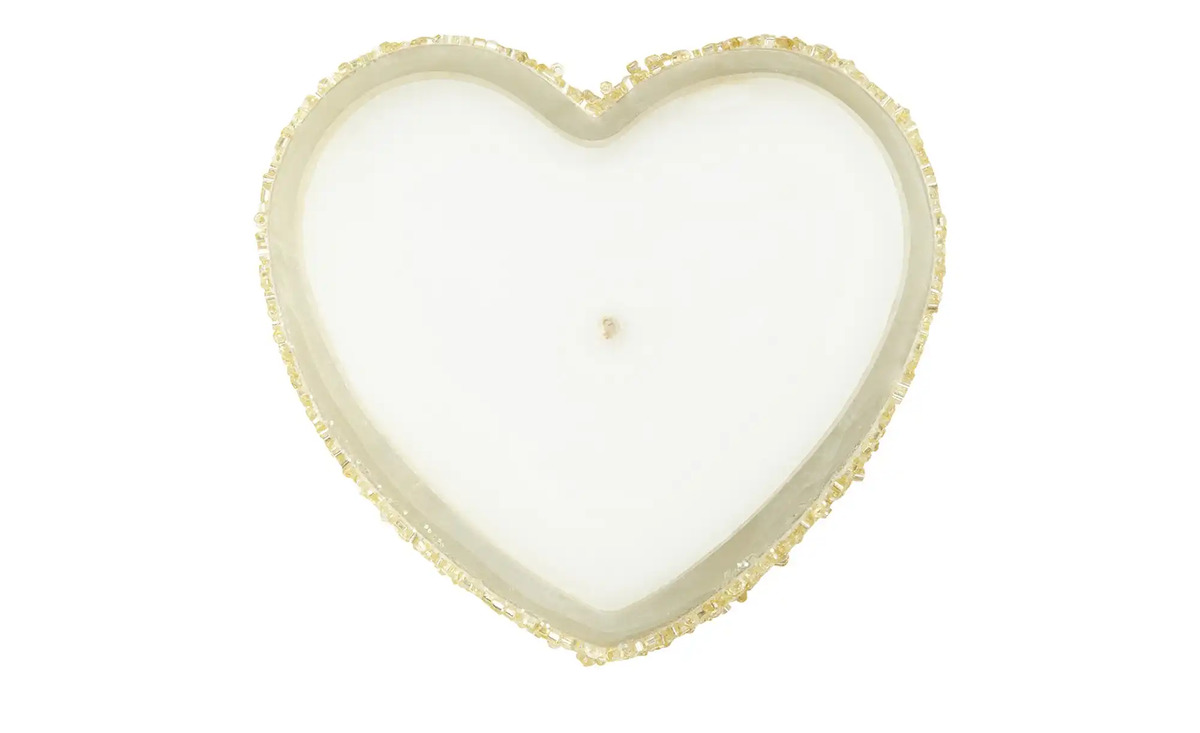 Bild 3 von Kerze im Glas Herz goldfarben