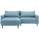 Bild 1 von Stylife Ecksofa, Blau, Textil, 2,5-Sitzer, Füllung: Schaumstoff, seitenverkehrt montierbar, L-Form, 215x160 cm, Stoffauswahl, Hocker erhältlich, Rücken echt, Armteil links, rechts, Wohnzimmer, Sof