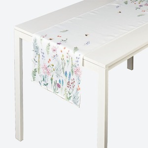 Tischläufer mit Frühlingsdesign, ca. 40x140cm ,White
