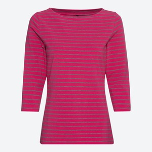 Damen-Shirt mit Ringelmuster ,Dark-pink