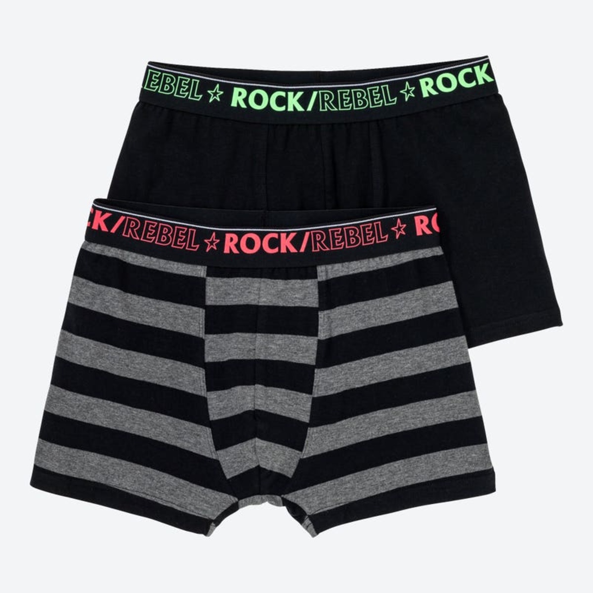 Bild 1 von Jungen-Retroshorts mit Webbund, 2er-Pack ,Black