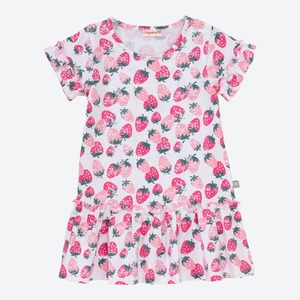 Baby-Mädchen-Kleid mit Erdbeer-Muster ,Pink