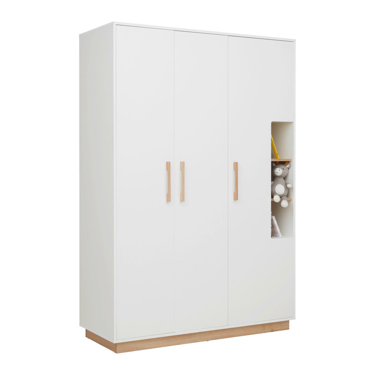 Bild 1 von Kleiderschrank Luna White in Weiß/Eiche ca. 131x194x55cm, Weiß, Eiche Artisan