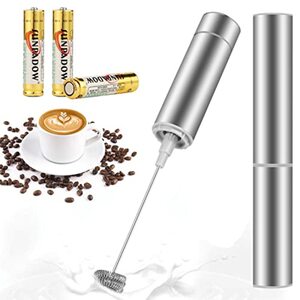MOSUO Elektrischer Milchaufschäumer, wiederaufladbarer Milchaufschäumer, USB und Mini-Handmixer mit doppeltem Schneebesen, Edelstahl-Mixer für Kaffee, Creme, Cappuccino, Latte, Cocktails, Saft