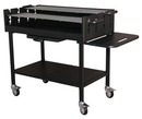 Bild 1 von METRO Professional Holzkohlegrillwagen, 137 x 68 x 94 cm, Stahl / Edelstahl, mit Deckel und Beistelltisch, schwarz