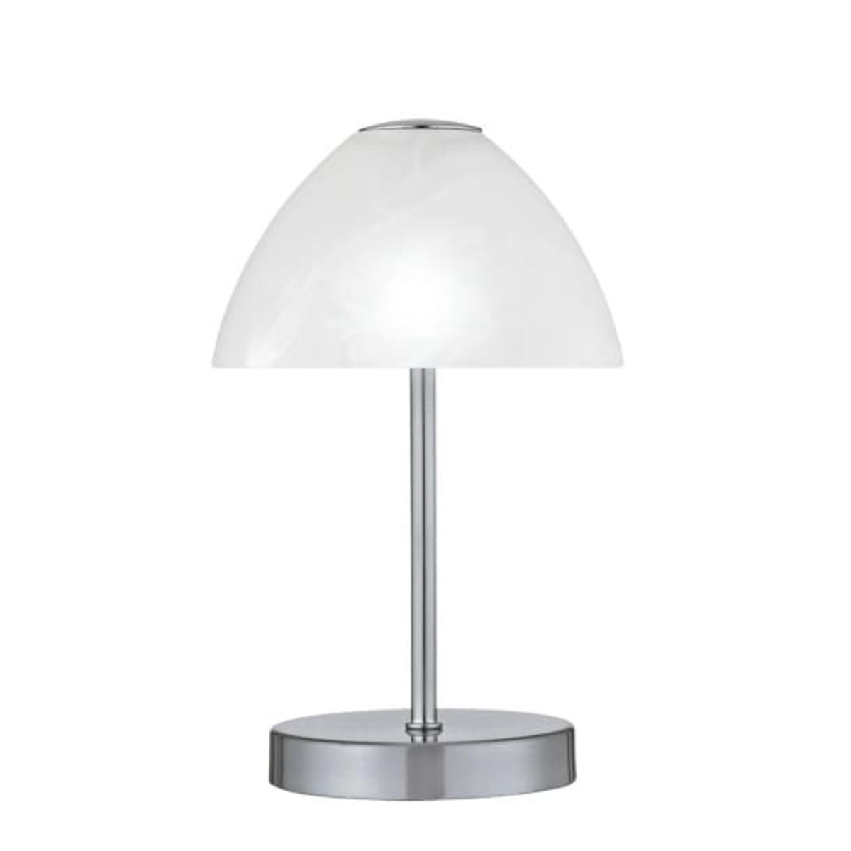 Bild 1 von LED Tischleuchte Queen nickelfarbig 24cm 15cm Metall Glas dimmbar