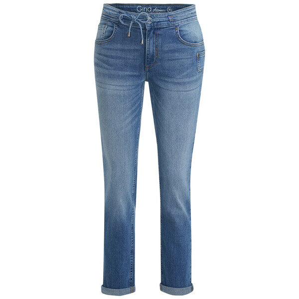 Bild 1 von Damen Boyfriend-Jeans mit Tunnelzug BLAU
