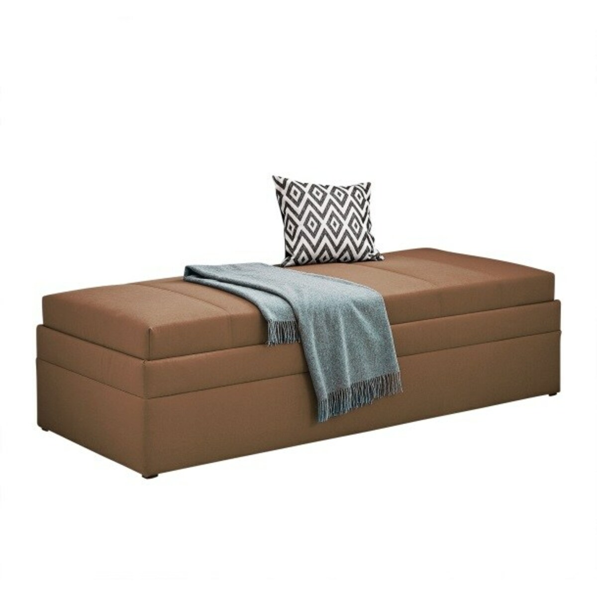 Bild 1 von Polsterliege Pia Stoffbezug hellbraun 90 x 200 cm