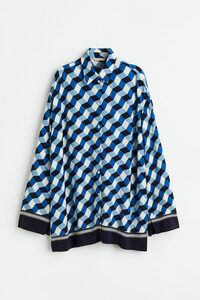 H&M Gemusterte Bluse Knallblau/Gemustert, Freizeithemden in Größe XS. Farbe: Bright blue/patterned