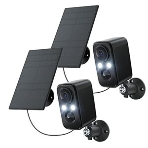 Überwachungskameras Aussen Akku mit Solarpanel, IHOXTX Kamera Überwachung Aussen Wlan mit Bunte Nachtsicht, PIR Bewegungserkennung, 2-Wege-Audio, IP66 wasserdicht, Ganzjähriger ununterbrochener Sc
