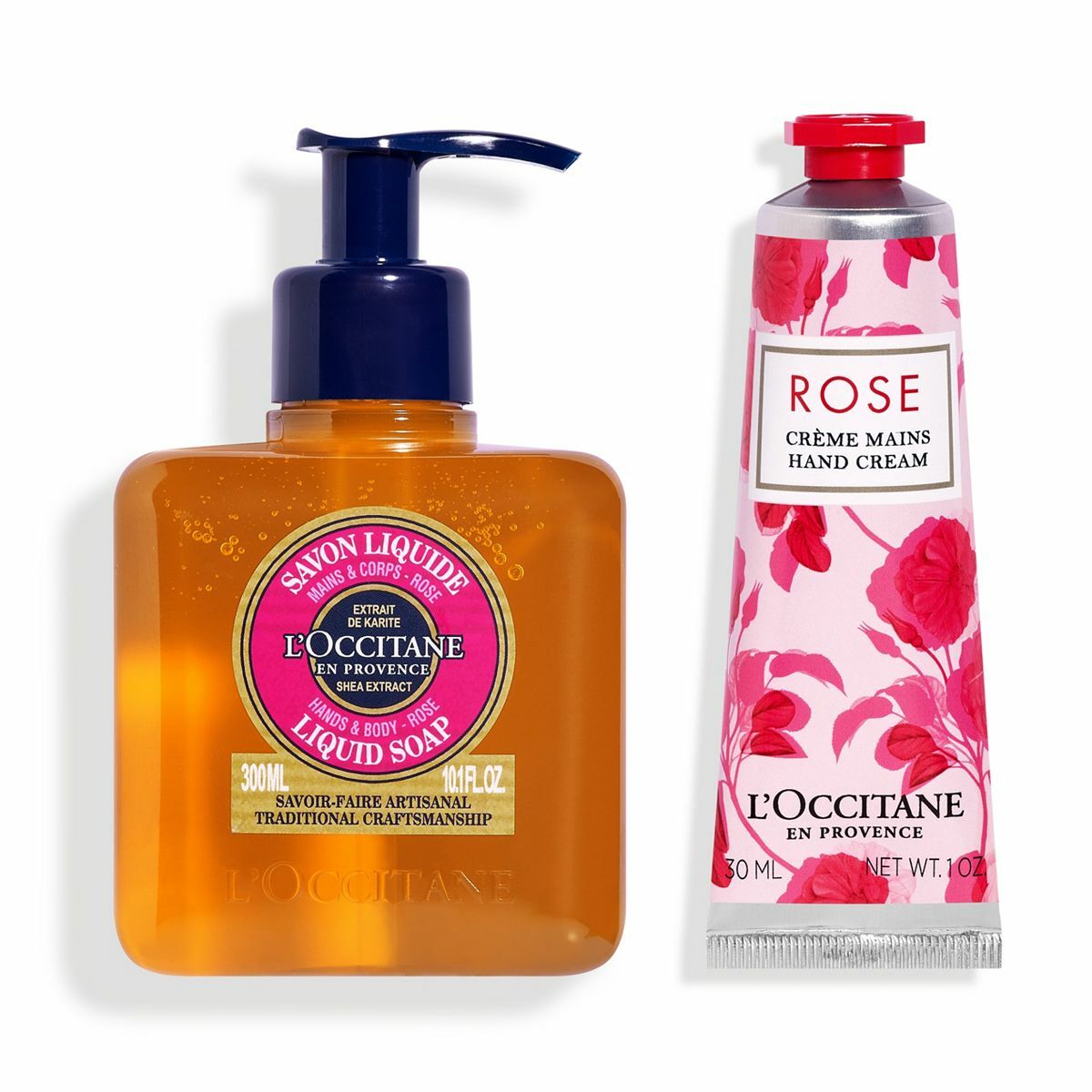 Bild 1 von L'OCCITANE Rose Handpflege Duo Flüssigseife 300ml, Handcreme 30ml