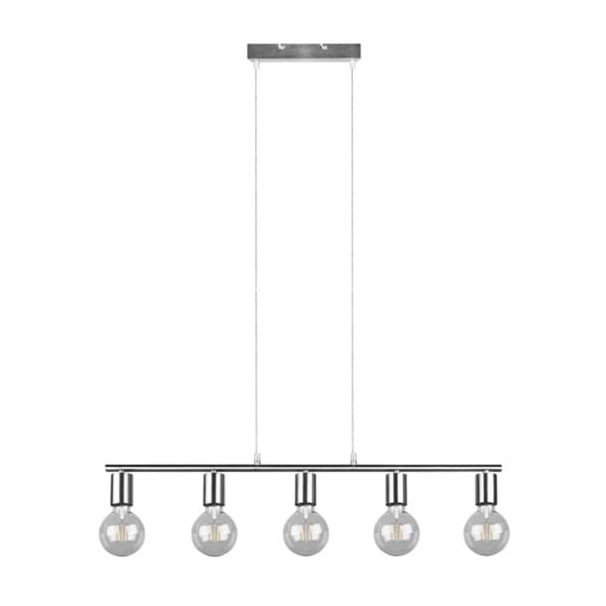 Bild 1 von Retrofit Balkenpendel Vannes 5-flammig nickelfarbig 82x8cm 150cm Metall