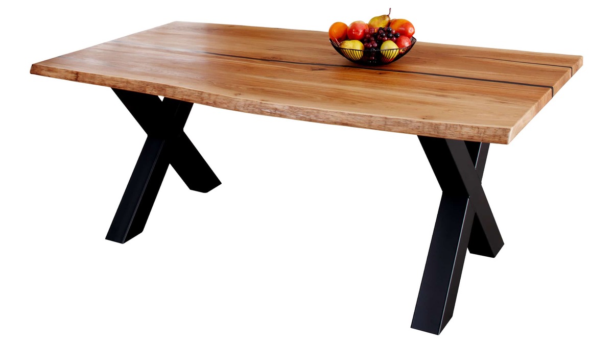 Bild 1 von Esstisch Baumkantentisch 180 cm Eiche Epoxidharz - MALIN