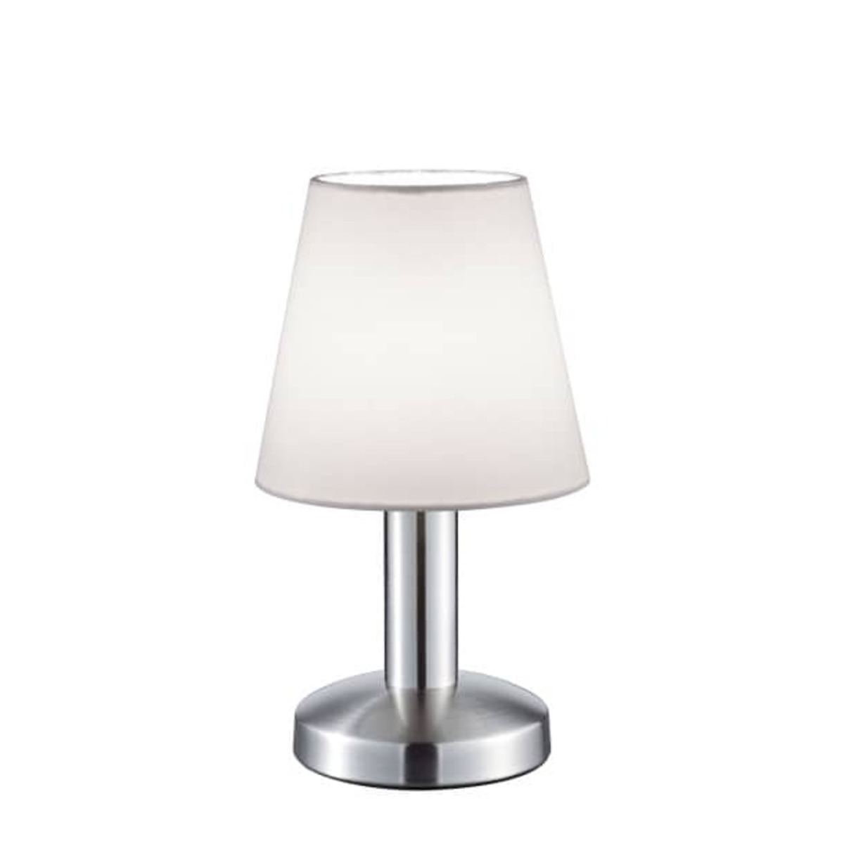 Bild 1 von Retrofit Tischlampe Mats nickelfarbig weiß 14cm 24cm Metall Textil