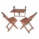 Bild 1 von GARDEN PLEASURE Balkon-Hängetisch-Set belastbar bis 10kg Eukalyptus geölt 60x40x49cm