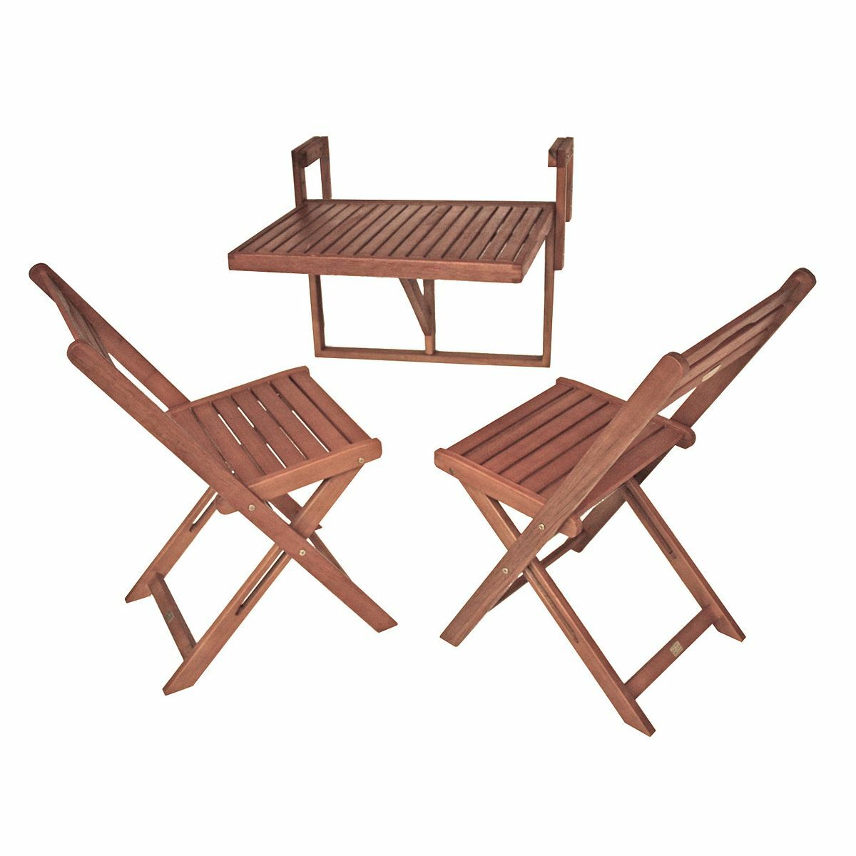 Bild 1 von GARDEN PLEASURE Balkon-Hängetisch-Set belastbar bis 10kg Eukalyptus geölt 60x40x49cm