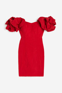 H&M Off-Shoulder-Kleid Rot, Party kleider in Größe L. Farbe: Red