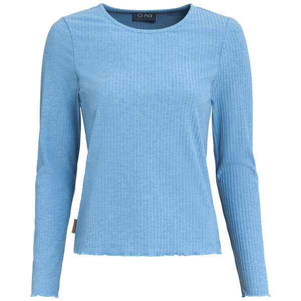 Bild 1 von Damen Langarmshirt mit Wellenbündchen HELLBLAU