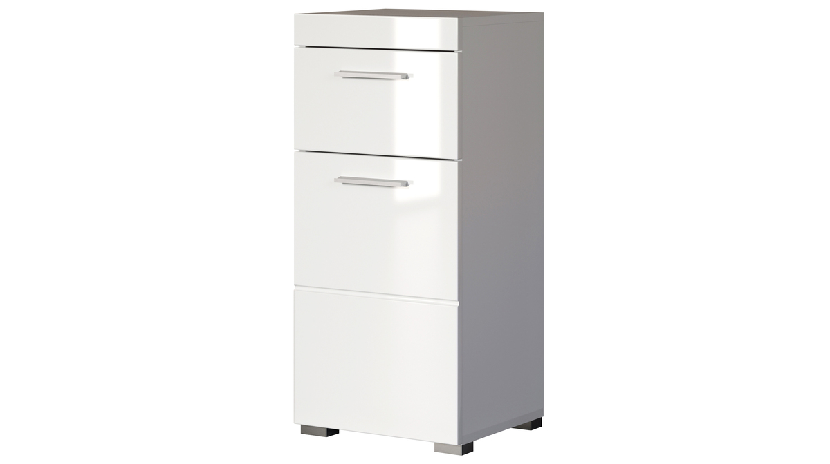 Bild 1 von Bad Unterschrank weiß hochglanz 37 cm 1 Tür - AMANDA