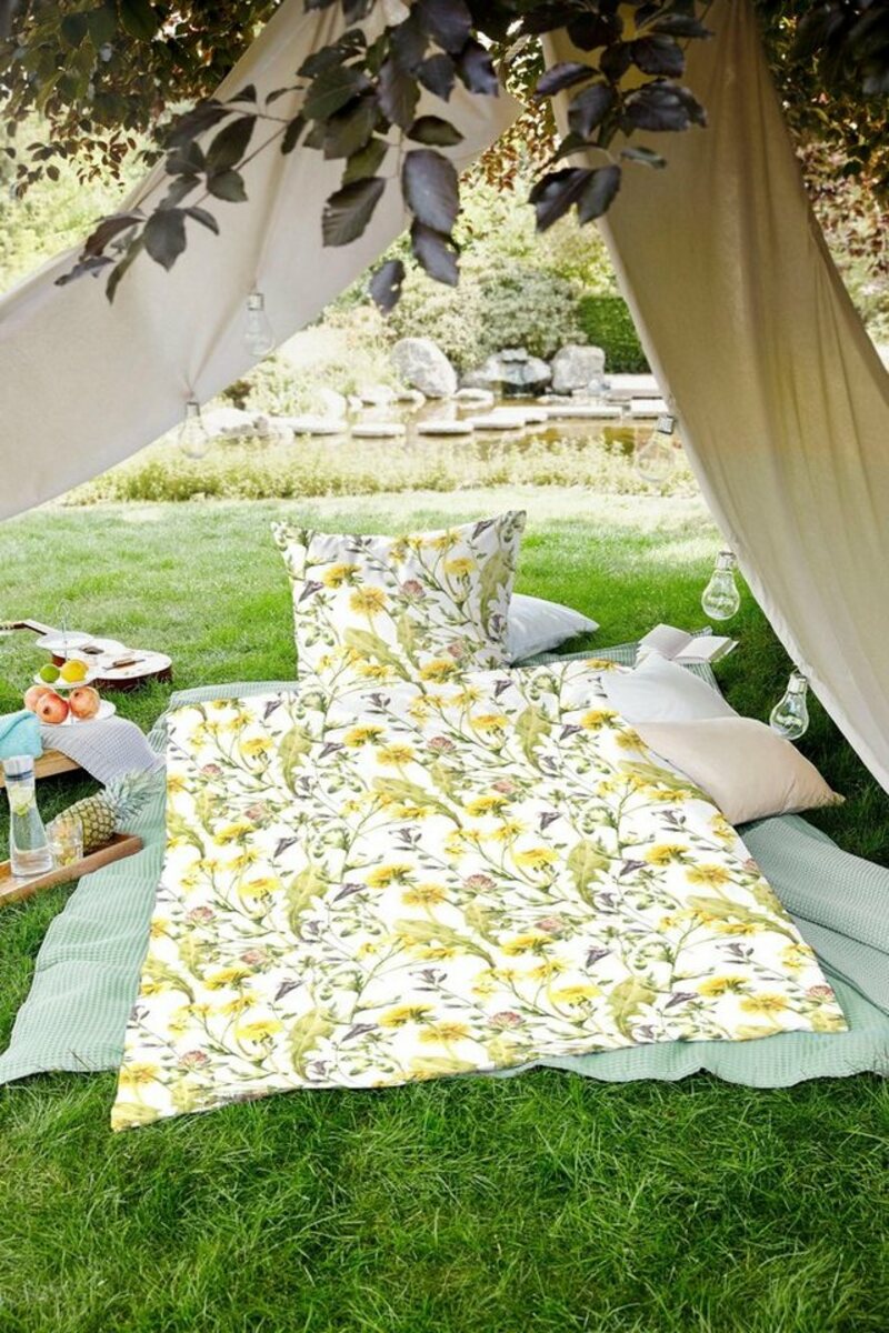 Bild 1 von Bettwäsche Bienen-Retter, Primera, Renforcé, 2 teilig, mit gratis Blumensamen, Gelb|grün|weiß