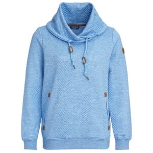 Damen Sweatshirt mit Schalkragen HELLBLAU