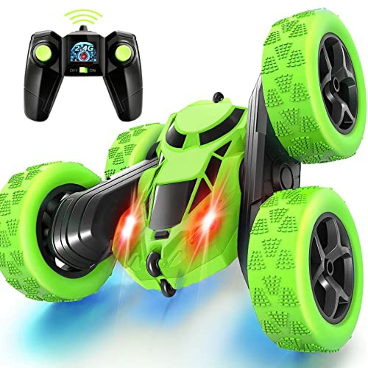 Bild 1 von Ferngesteuertes Auto, 90 Min Spielzeit, 2.4Ghz Doppelseitig 360° drehbare RC Stunt Crawler mit Scheinwerfern, 4WD Off Road Drift RC Auto Spielzeug Geschenke für Jungen 6-12