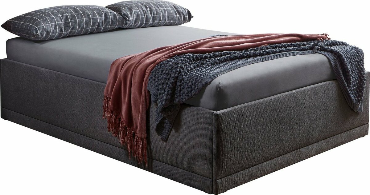Bild 1 von Westfalia Schlafkomfort Polsterbett Texel, Komforthöhe mit Zierkissen, Bettkasten bei Ausführung mit Matratze, Schwarz