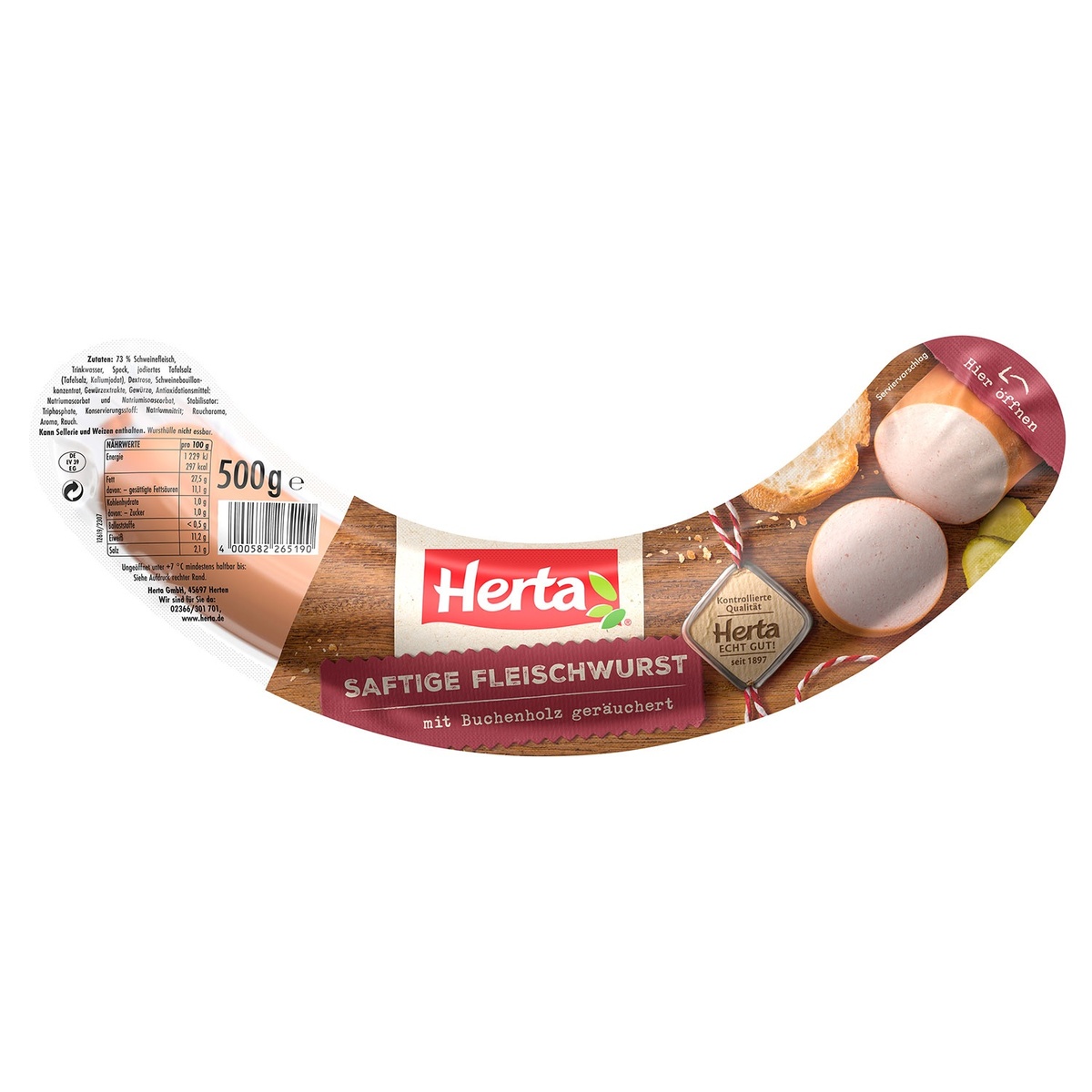 Bild 1 von HERTA Saftige Fleischwurst 500 g