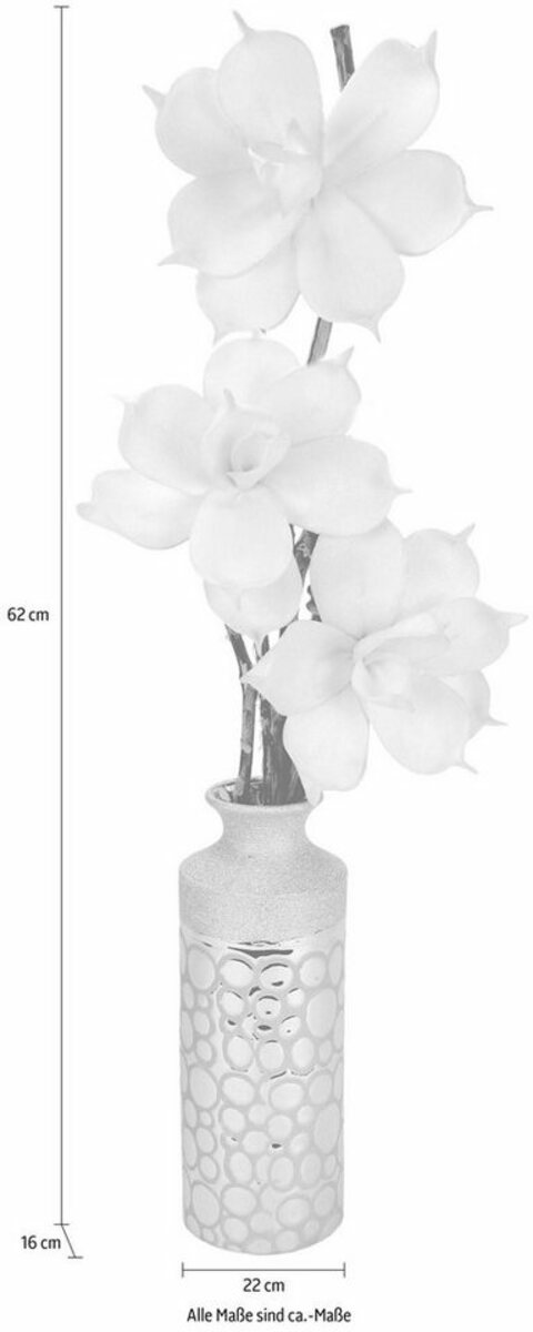 Bild 1 von Kunstblume Soft-Rosenbund Rose, I.GE.A., Höhe 62 cm, in Vase, Weiß