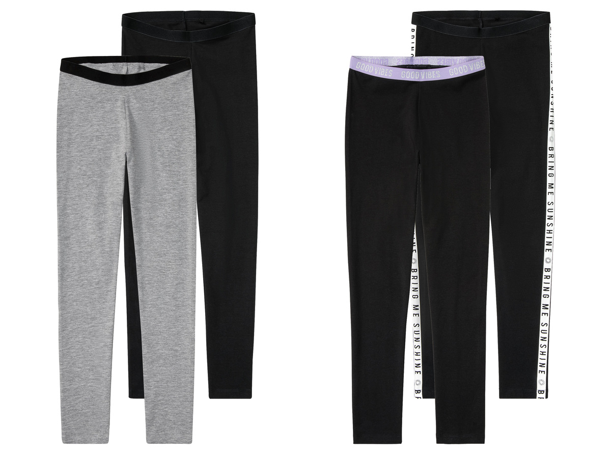 Bild 1 von pepperts!® Kinder Mädchen Leggings, 2 Stück, mit hohem Baumwollanteil