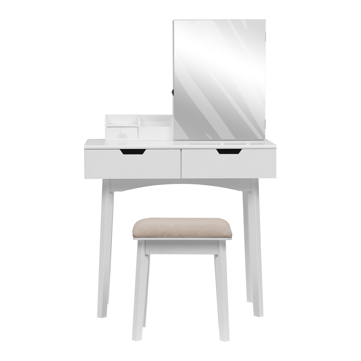 Bild 2 von Happy Home Schminktisch mit Spiegel, 3 Schubladen und Hocker HDT08-WEI weiß