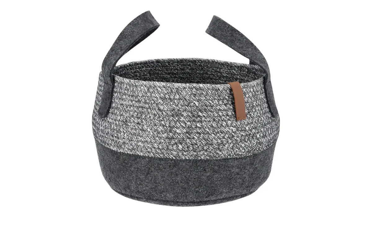 Bild 1 von Aufbewahrungskorb grau Filz, Karton Maße (cm): H: 18  Ø: [26.0] Sale