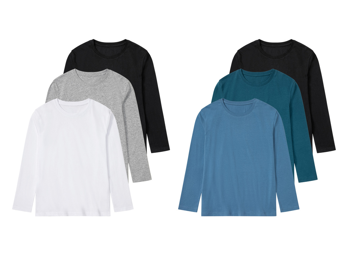 Bild 1 von pepperts!® Kinder Jungen Langarmshirts, 3 Stück, mit Rundhalsausschnitt