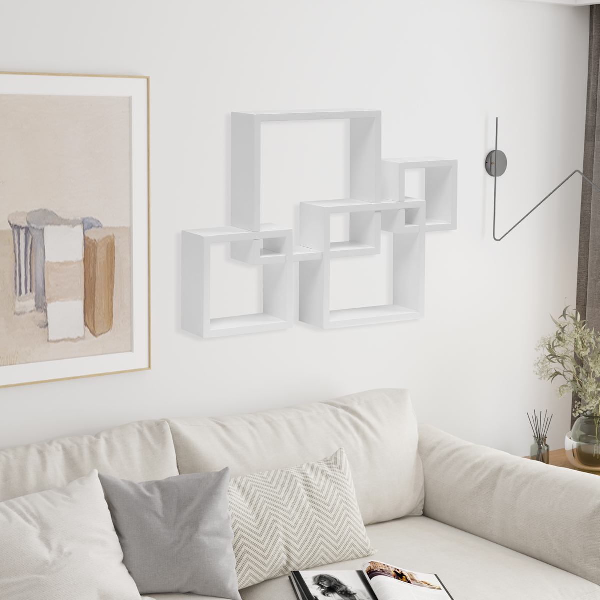 Bild 1 von Happy Home Quadratisches 4er Set Wandregal HWR17-WEI weiß