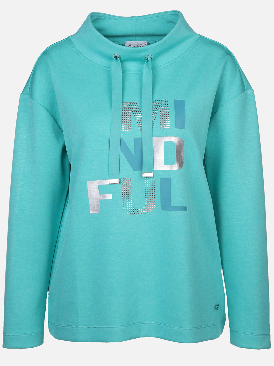 Bild 1 von Damen Sweatshirt mit Glitzerprint und Strassbesatz
                 
                                                        Türkis