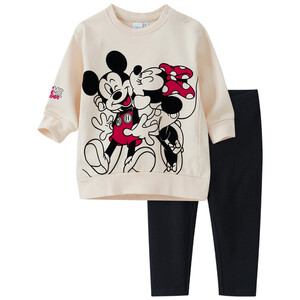 Disney Sweatshirt und Leggings im Set CREME / SCHWARZ