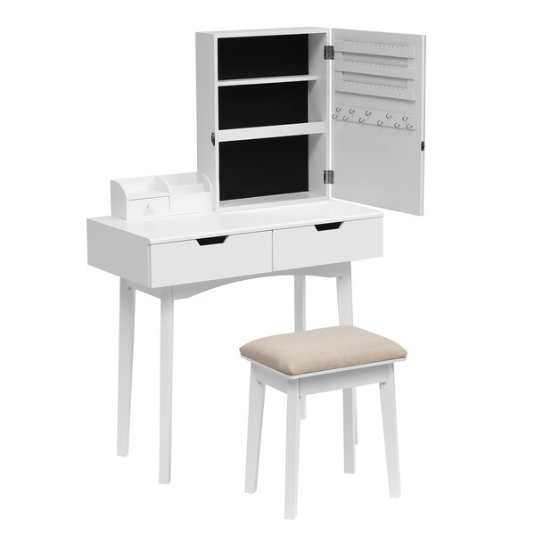 Bild 4 von Happy Home Schminktisch mit Spiegel, 3 Schubladen und Hocker HDT08-WEI weiß