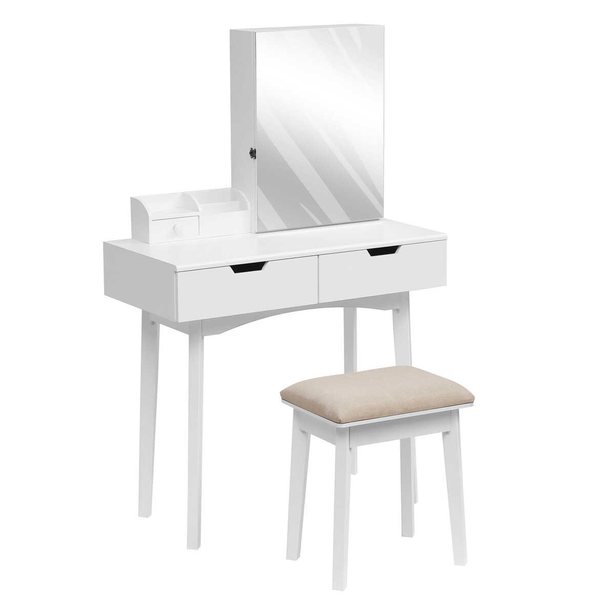 Bild 3 von Happy Home Schminktisch mit Spiegel, 3 Schubladen und Hocker HDT08-WEI weiß