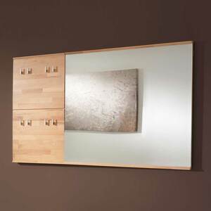 Spiegel mit Wandgarderobe Kernbuche Massivholz (zweiteilig)