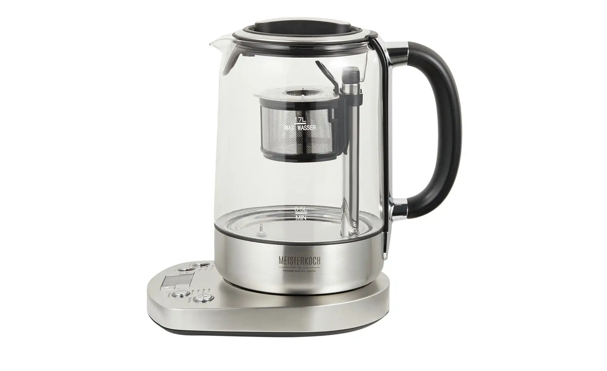 Bild 1 von Meisterkoch Teekocher  TK-170 TWE silber Glas , Edelstahl, Kunststoff Maße (cm): B: 16,5 H: 27,5 T: 22 Sale
