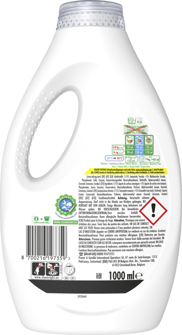 Bild 2 von Ariel Color+ Waschmittel Flüssig 20WL
