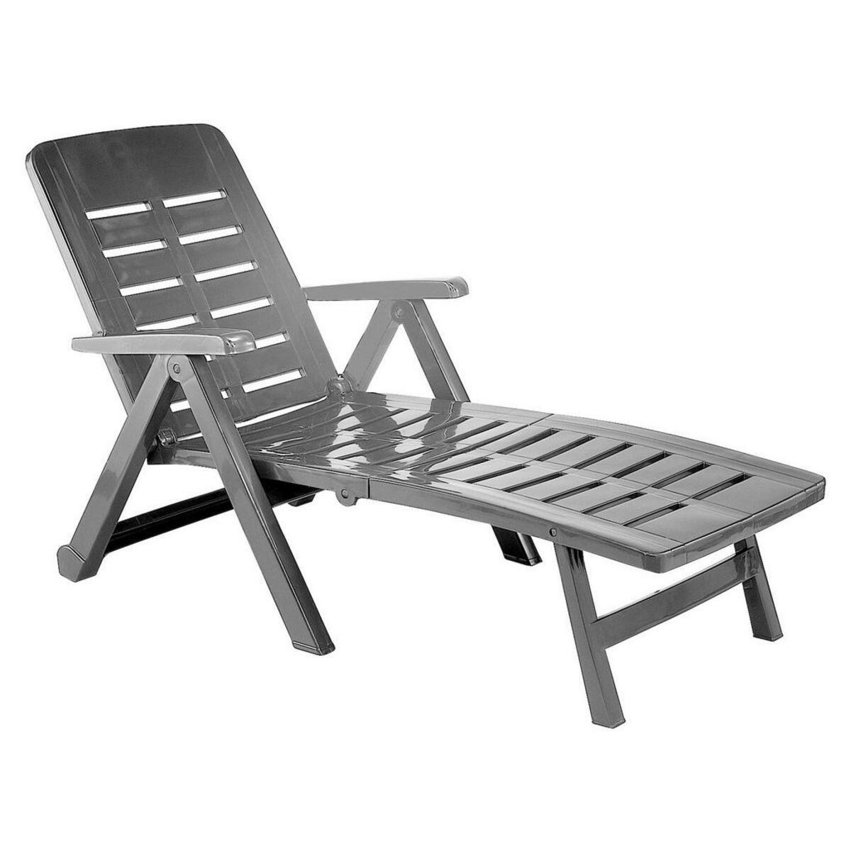 Bild 1 von ProGarden Gartenliege anthrazit Kunststoff B/H/L: ca. 72x96x189 cm