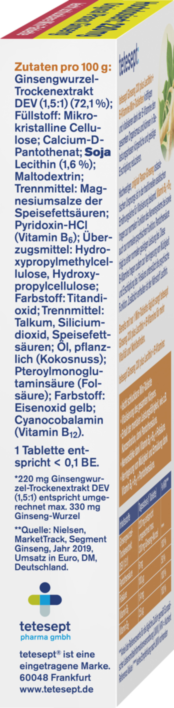 Bild 2 von tetesept Ginseng 330 plus Lecithin + B-Vitamine